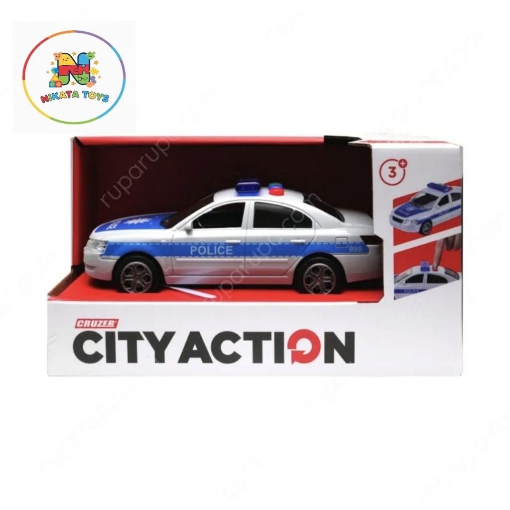 Cruzer 1:32 City Action Friction Police Car - Silver