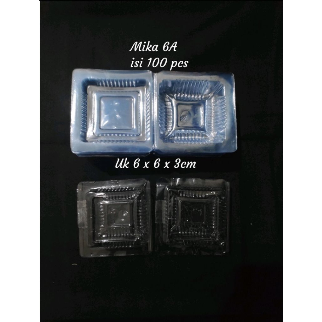 Plastik Mika Kue Uk 6A (isi 100 Pcs), Tempat Kue Plastik, Box Kue