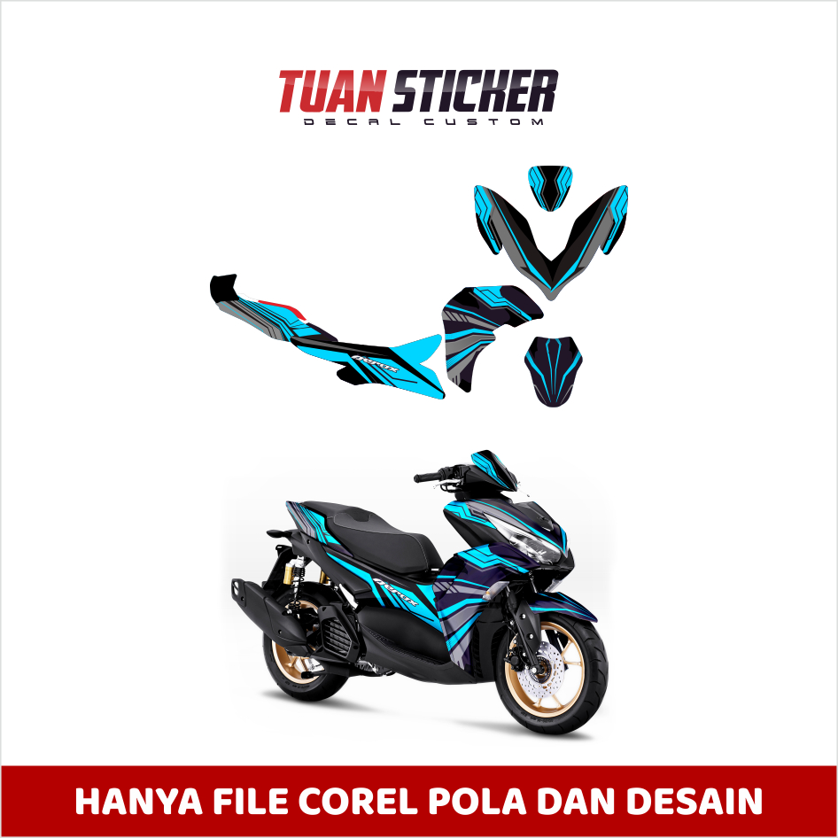 Jual File Pola Yamaha Aerox Connected File Desain Stiker Sticker Striping Decal Motor Aerox Connecte