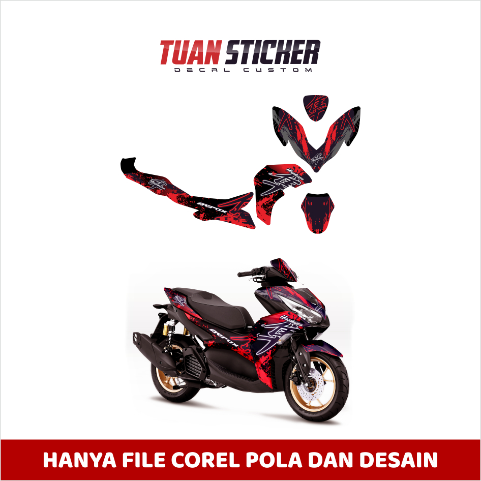 Jual File Pola Yamaha Aerox Connected File Desain Stiker Sticker Striping Decal Motor Aerox Connecte