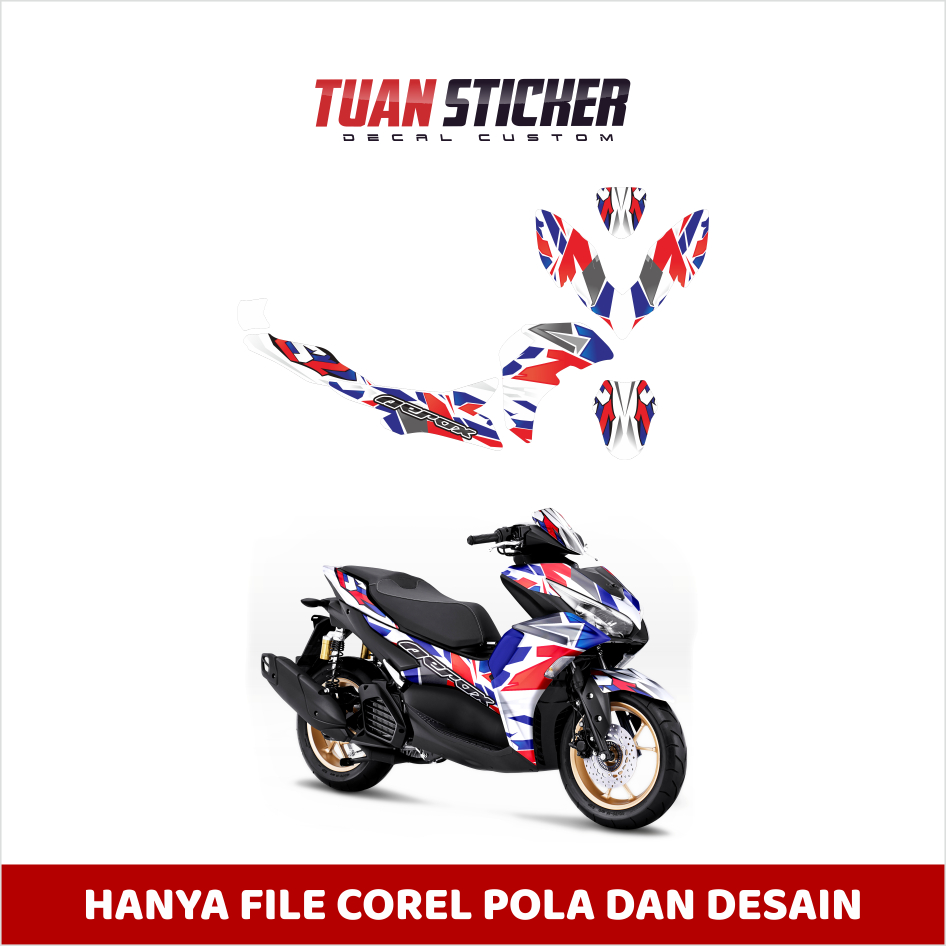 Jual File Pola Yamaha Aerox Connected File Desain Stiker Sticker Striping Decal Motor Aerox Connecte
