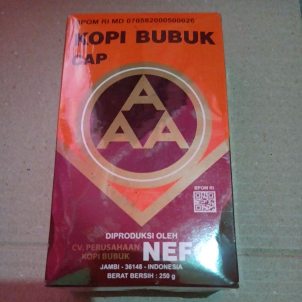Kopi bubuk AAA ukuran 250 g kotak