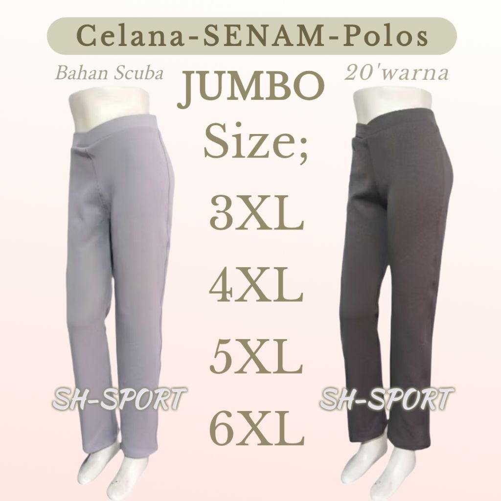 Best seller [ JUMBO ][ 3XL, 4XL, 5XL, 6XL, ][ CELANA SENAM POLOS PANJANG]>celana senam wanita//celan
