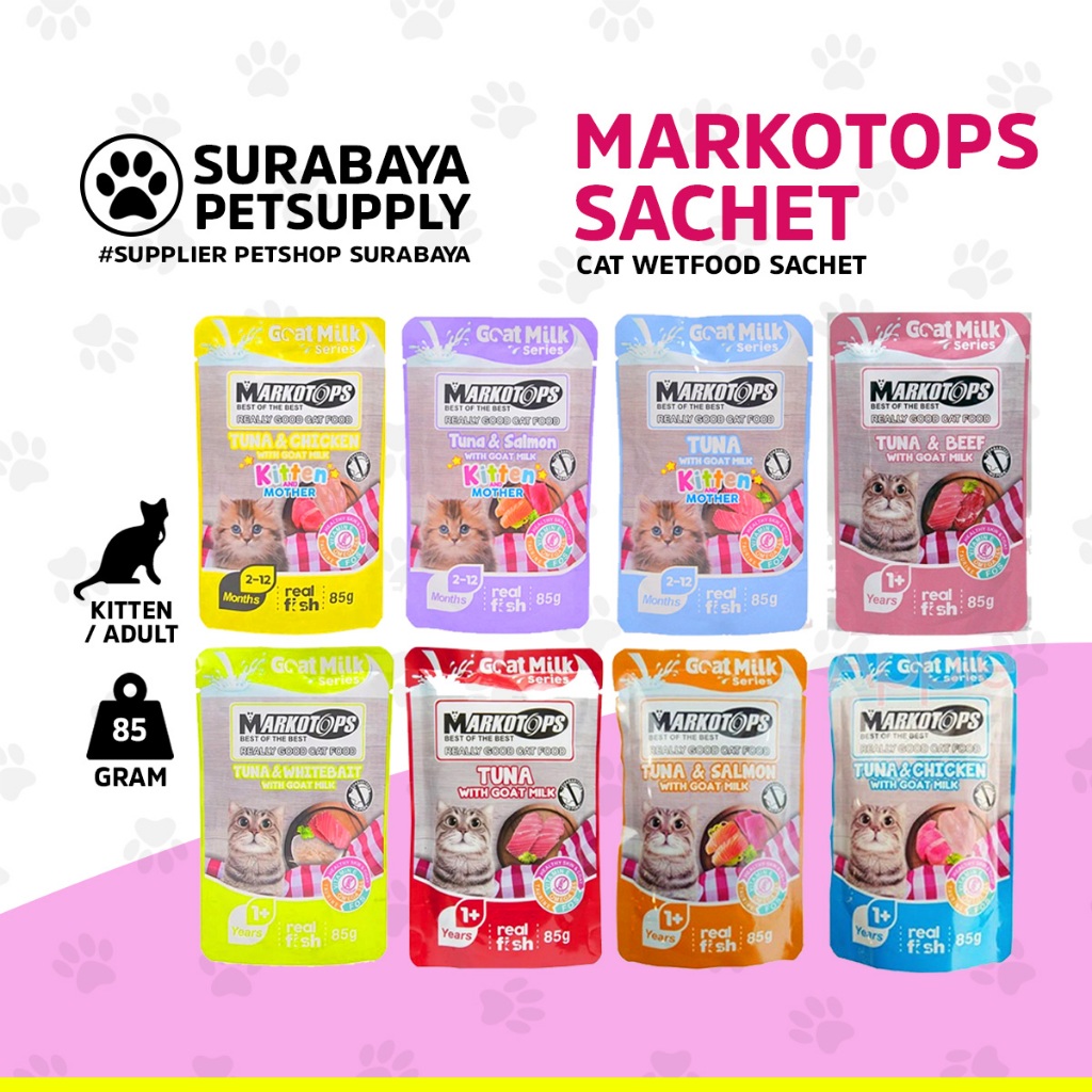 Markotops sachet (12 pcs) - Markotop sachet 12 pcs - Markotops pouch - Markotops kitten tuna - Marko