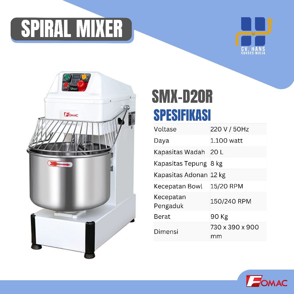 SPIRAL MIXER (FOMAC) SMX-D20R