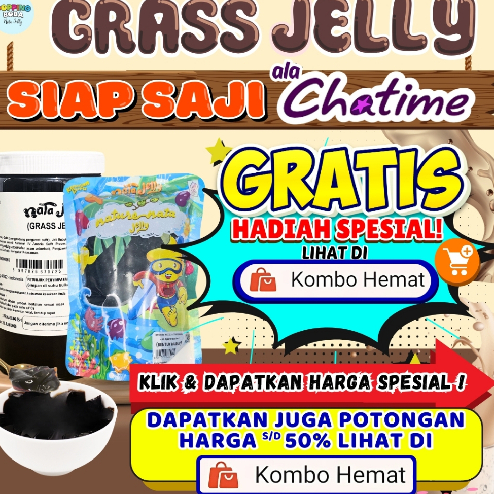 GrassJellyCincauAlaChatimeKombinasi FM POWDER Bubuk Minuman Powder Drink - Grass Jelly Ala Chatime 1