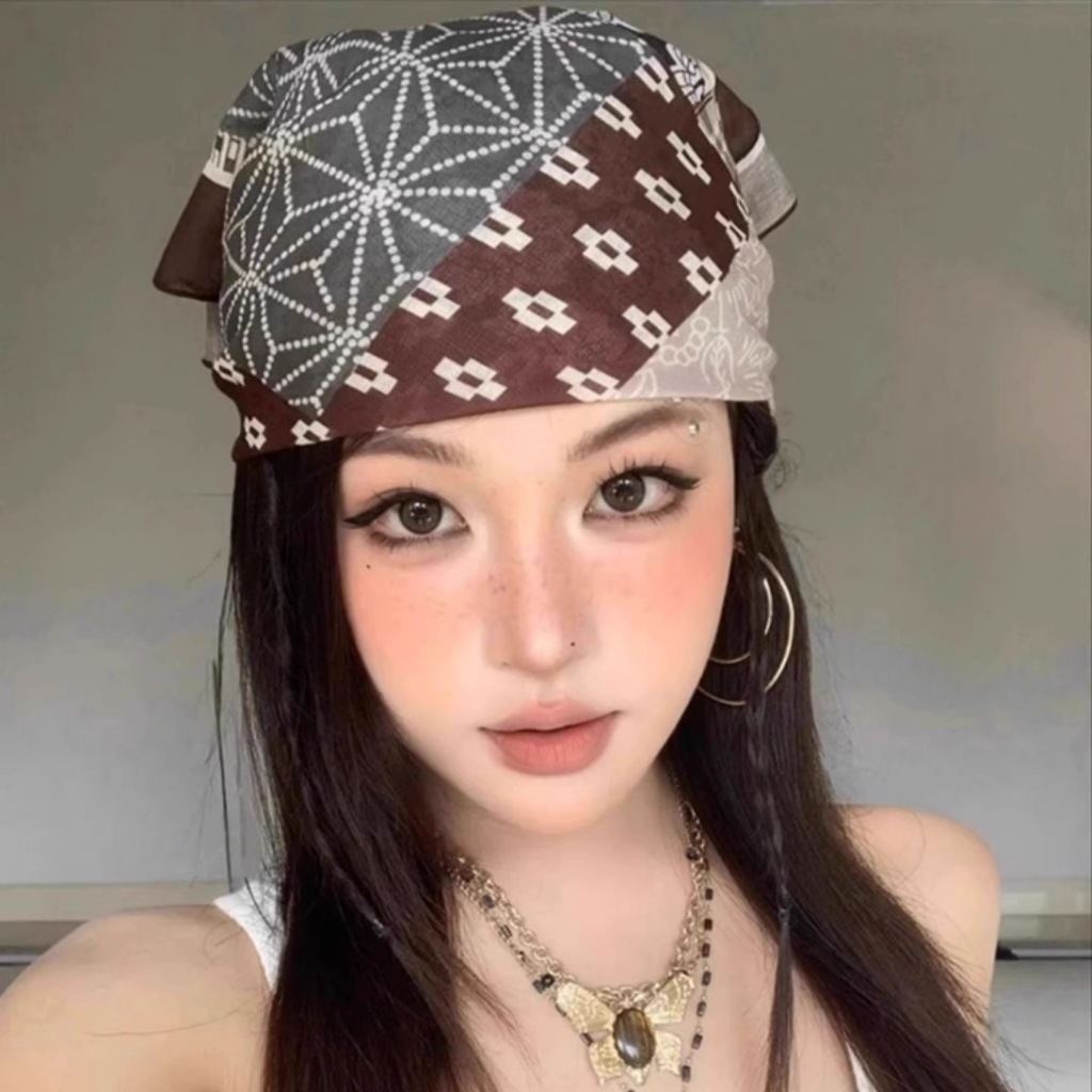 Musik Hip Hop Slayer Bandana Gadis Manis Keren Dan Seksi Amerika Vintage Scarf Printed Motif Mete Pa