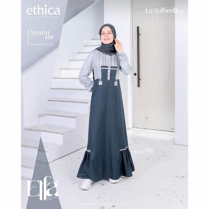 Terbaru Ethica Gamis Muslimah Ayumi 359 Monument Grey Muslim Premium Wudhu Friendly Elfa 282