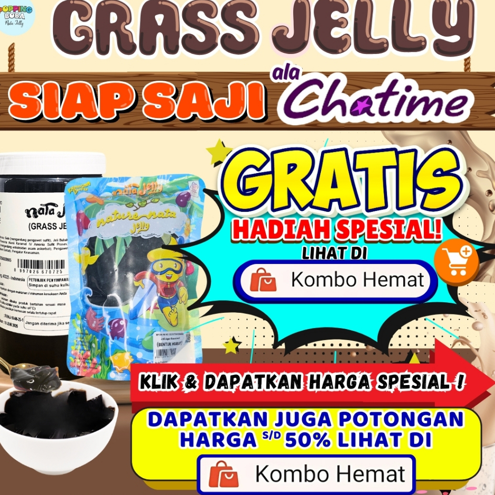 GrassJellyCincauAlaChatimeKombinasi OMURA Bubuk Minuman Powder Drink - Grass Jelly Ala Chatime 1 KG 