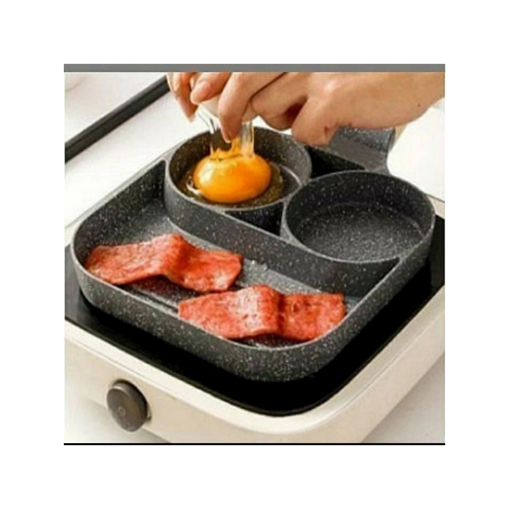 Panci 3in1 Sekat  3 Lubang Frying Pan Teflon Peralatan Masak Dapur Wajan