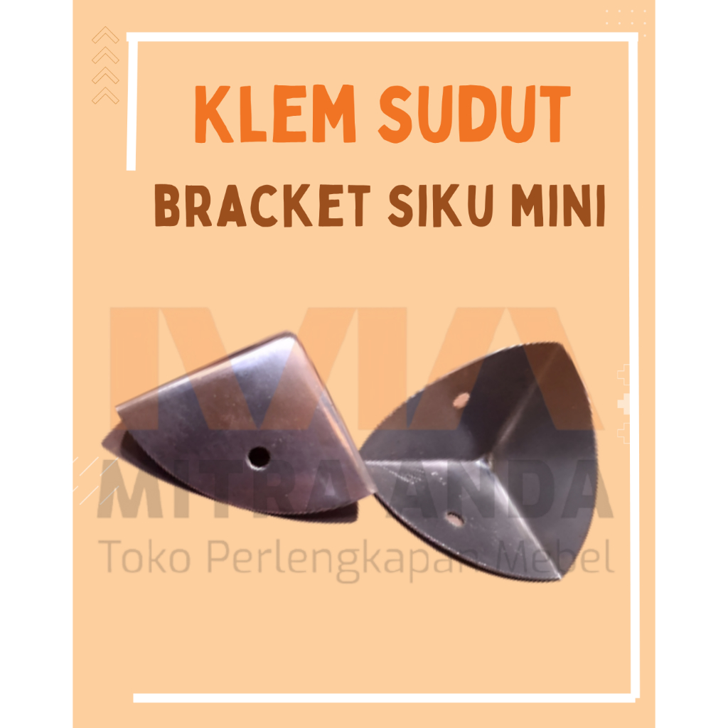 Klem Sudut Kaca / Bracket Siku Mini untuk Cermin & Lemari — Ukuran 30 mm