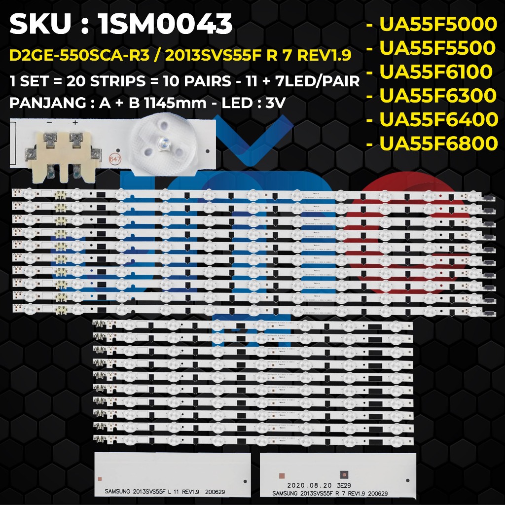 Backlight TV SAMSUNG 55 Inch UA55F5000 UA55F5500 UA55F6100 UA55F6300 UA55F6400 UA55F6800 D2GE-550SCA