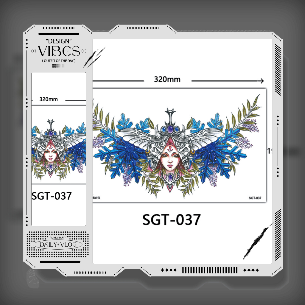 Stiker Tato Temporer Dada Punggung Anti Air