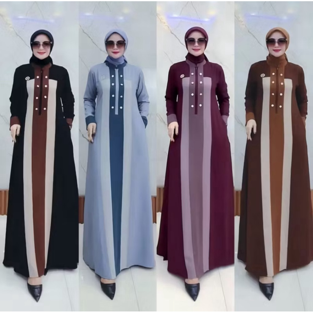 Gamis Zahra Hanna Dress Gamis Semi Abaya Polosan Cantik