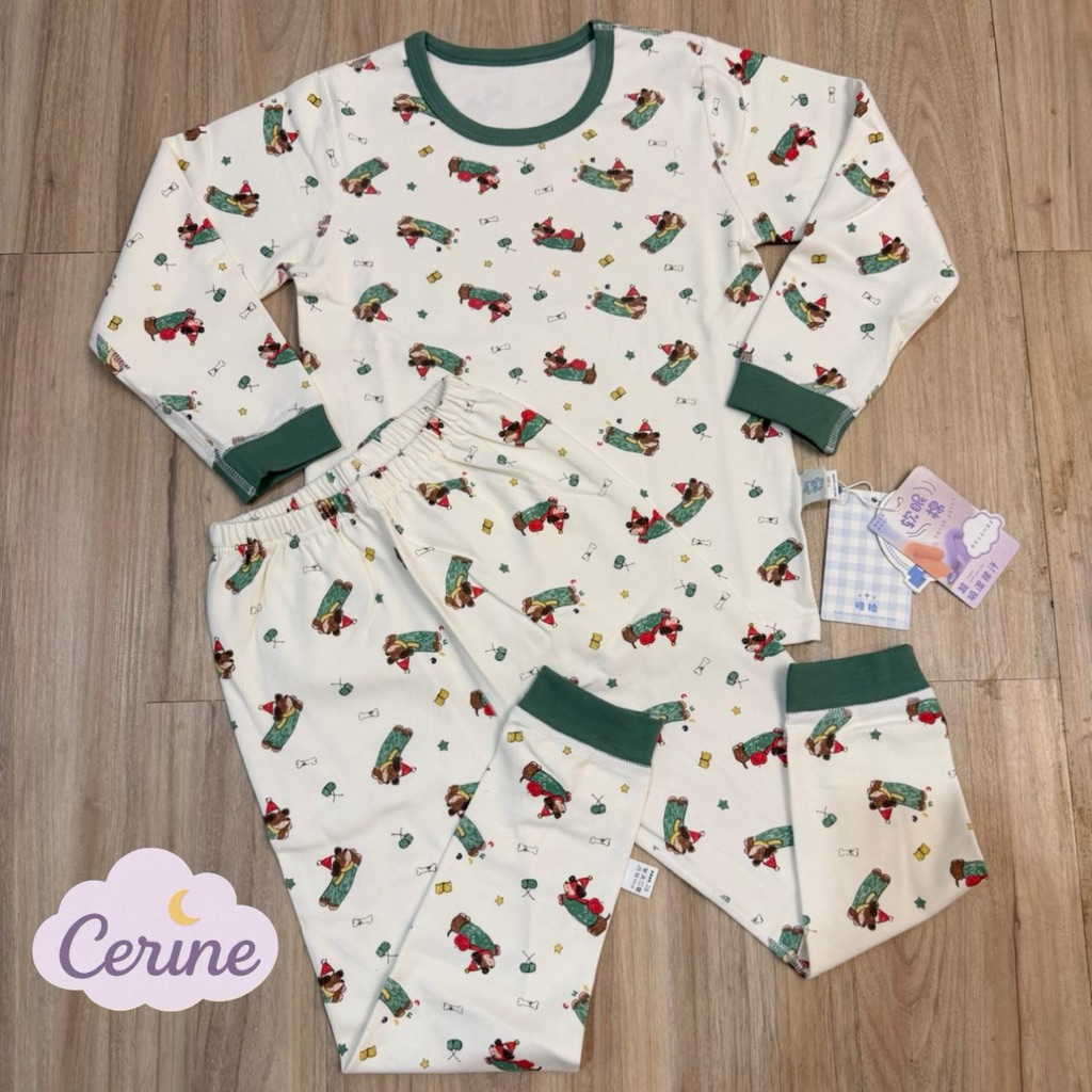 Baju Tidur Piyama Pajamas Anak motif Anjing Doggy Hampers Kado Natal Christmas
