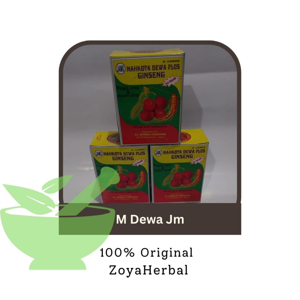 jamu mahkota dewa plus ginseng serbuk asli isi 10@ 7gr
