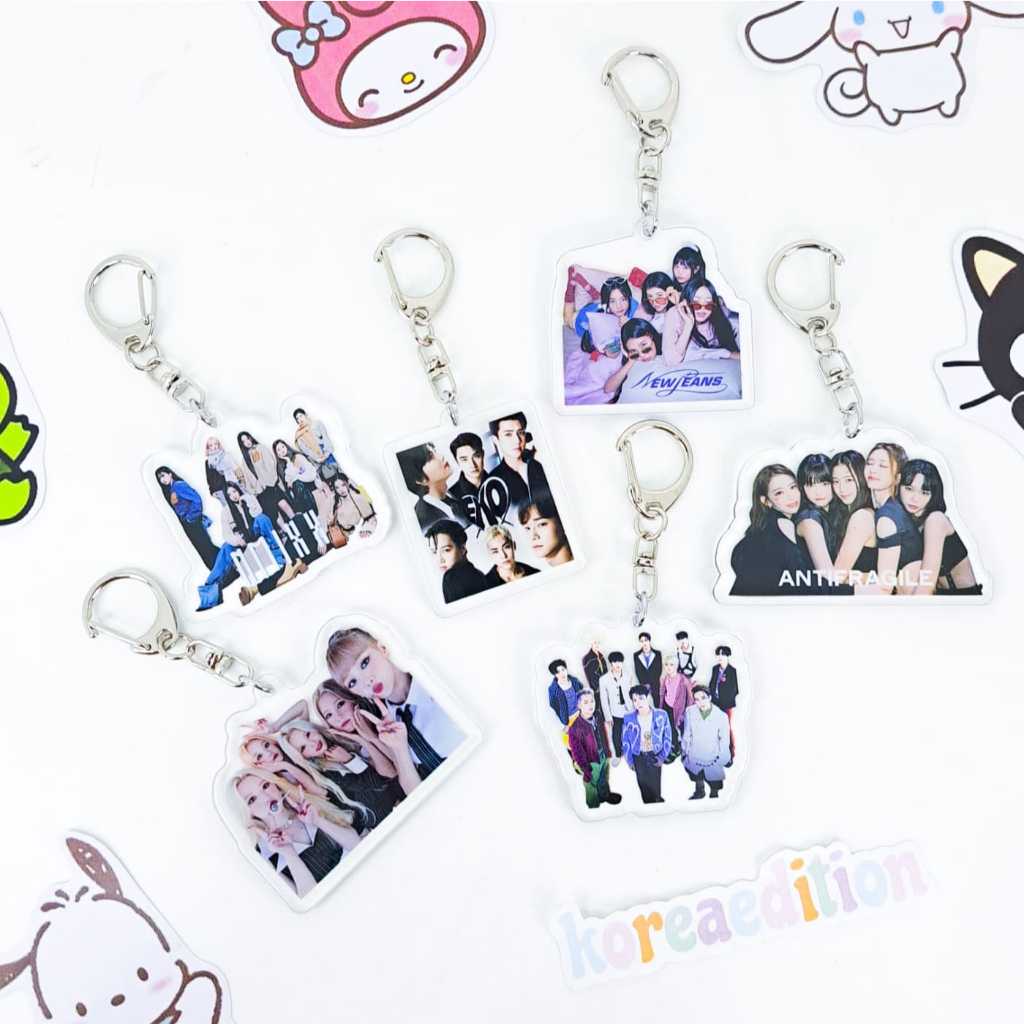 Keyring Akrilik Kpop EXO G-IDLE Le Sserafim NMIXX Treasure Keychain Gantungan Kunci