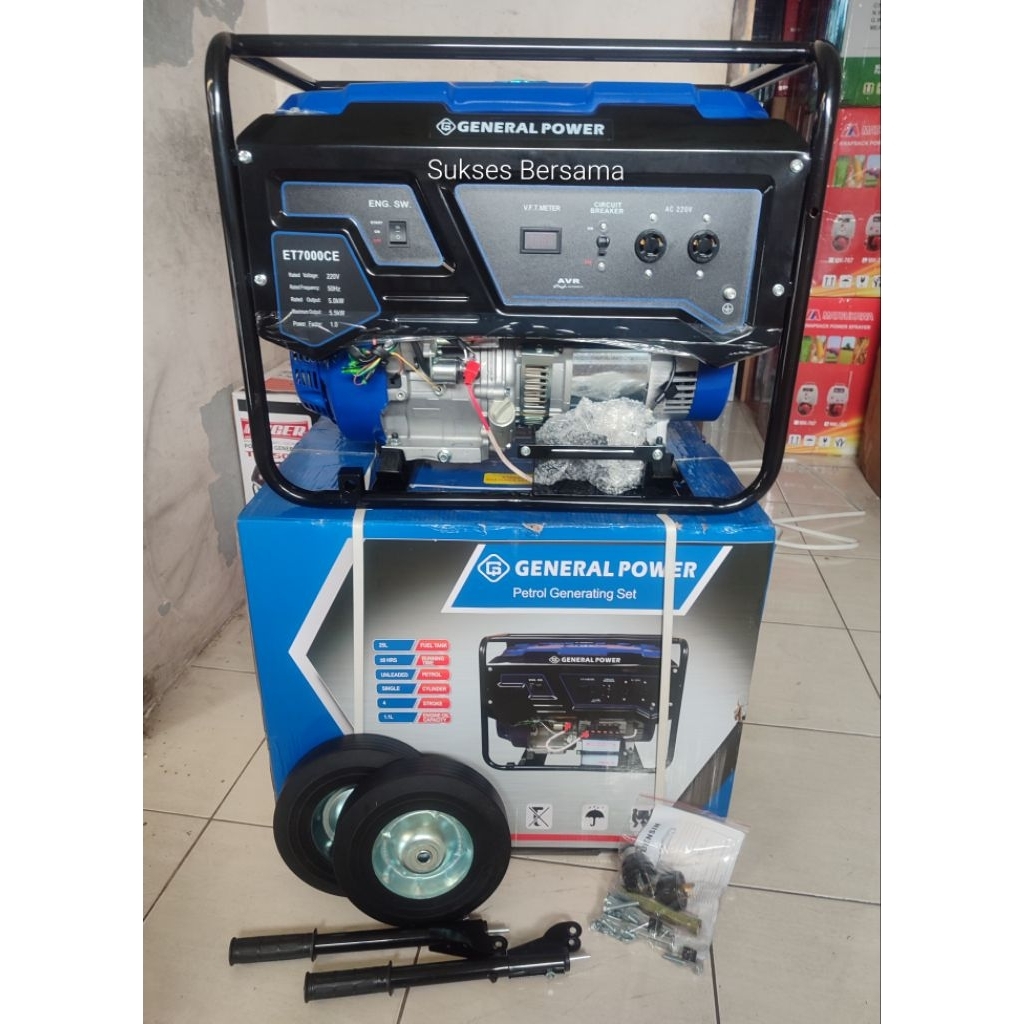 Generator/Genset General Bensin General ET7000CE (5000watt)+AVR+Aki