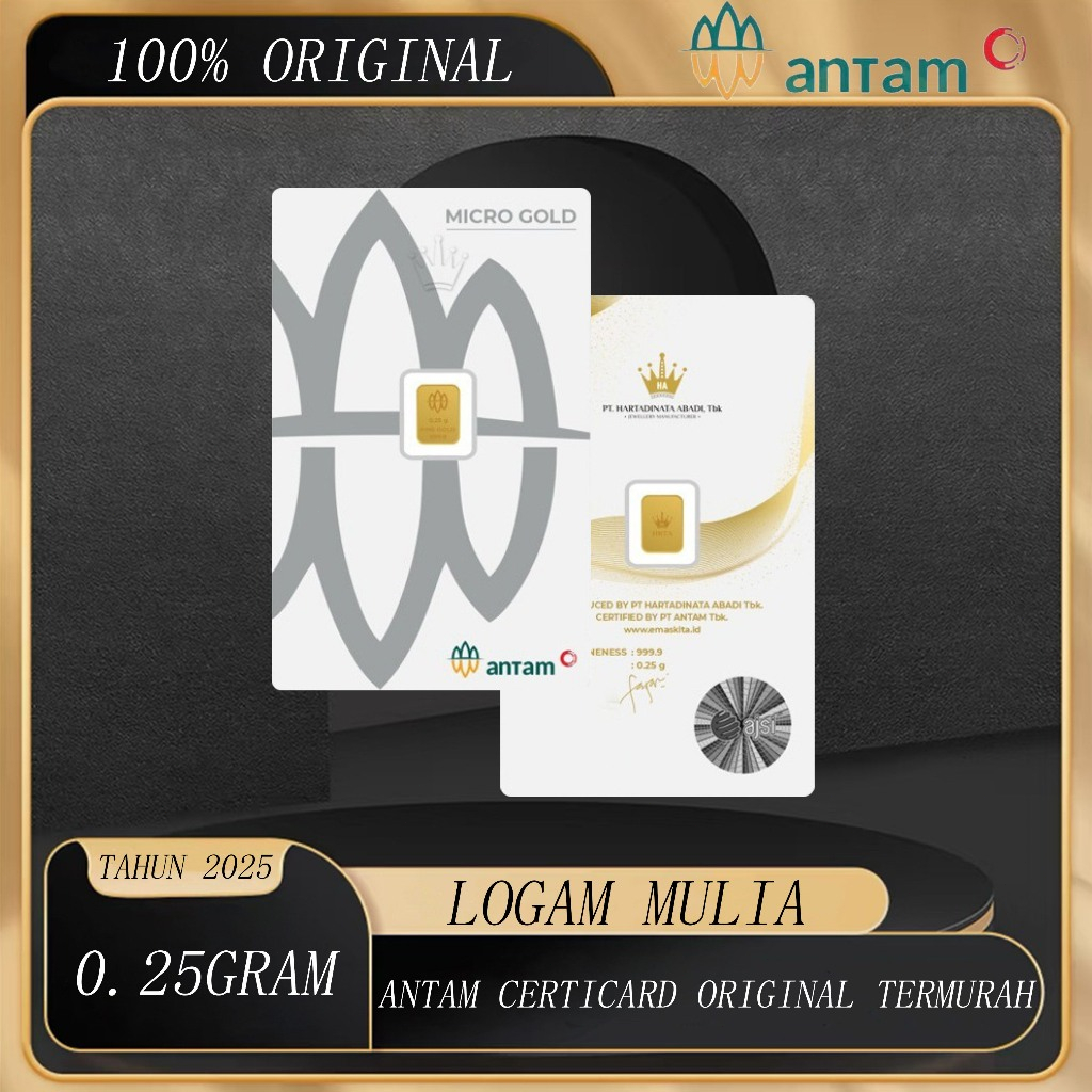 Logam Mulia Emas Antam 0.1 0.25 Gram Certicard 2025