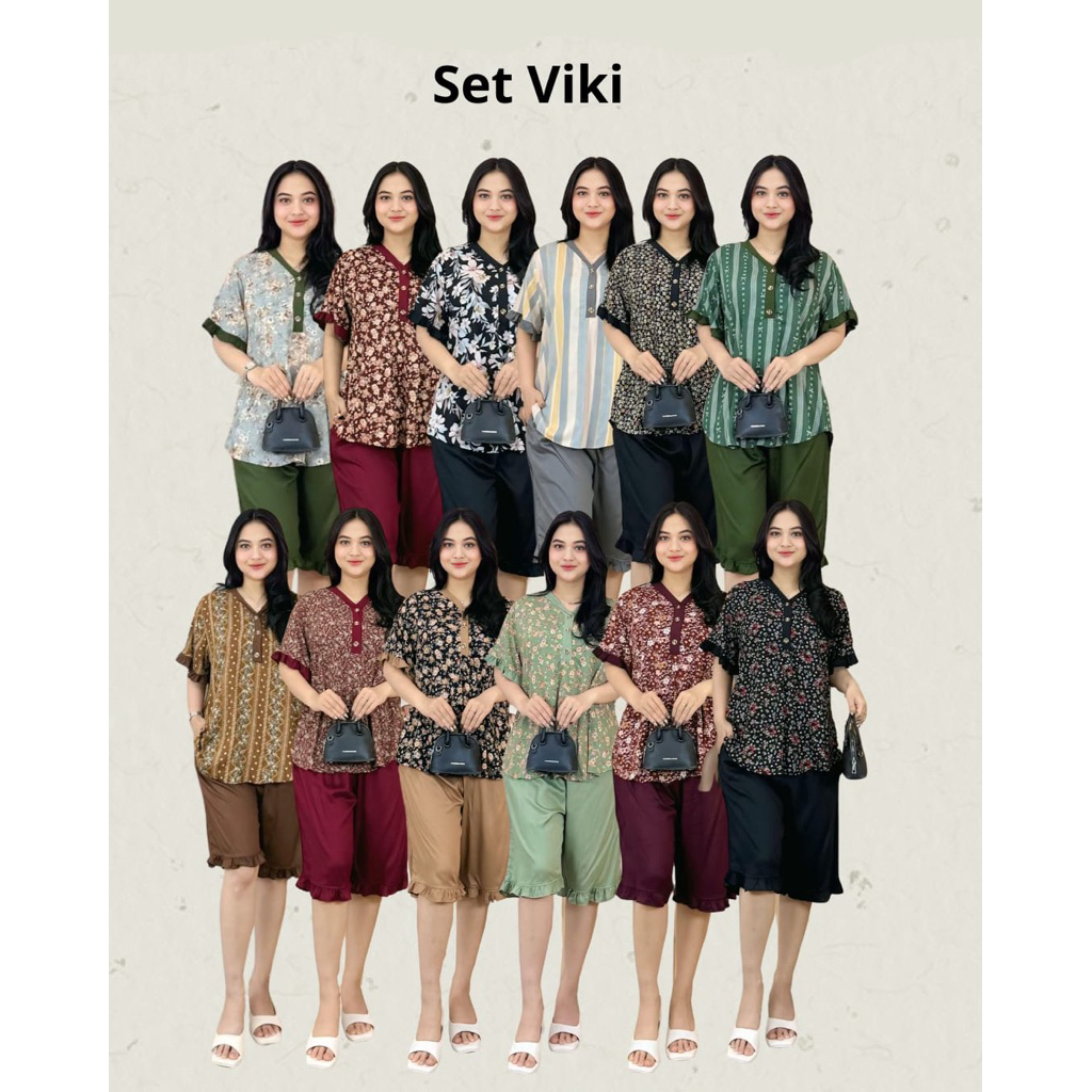 setelan celana pendek premium celien set viki
