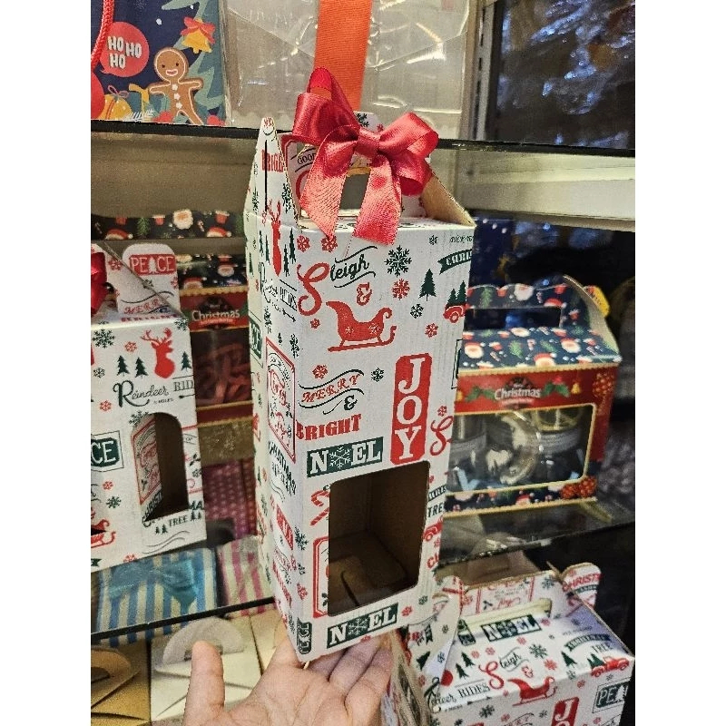 5pcs KOTAK KARDUS DIE CUT BOTOL 1000ml / 1 LITER DUS HAMPERS BOX TENTENG NATAL