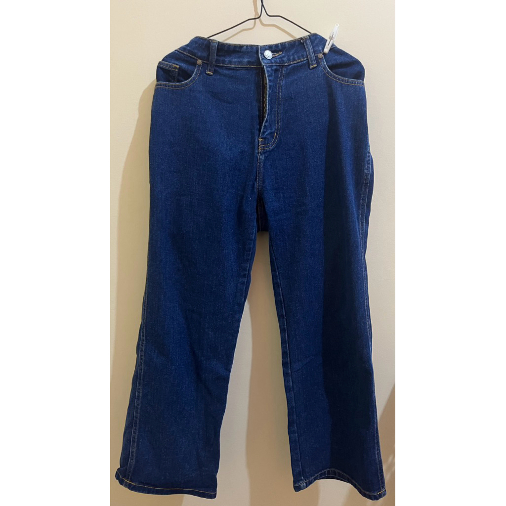 Celana Loose Jeans High Waist Navy Esrocte / Esrocte Eira Pants