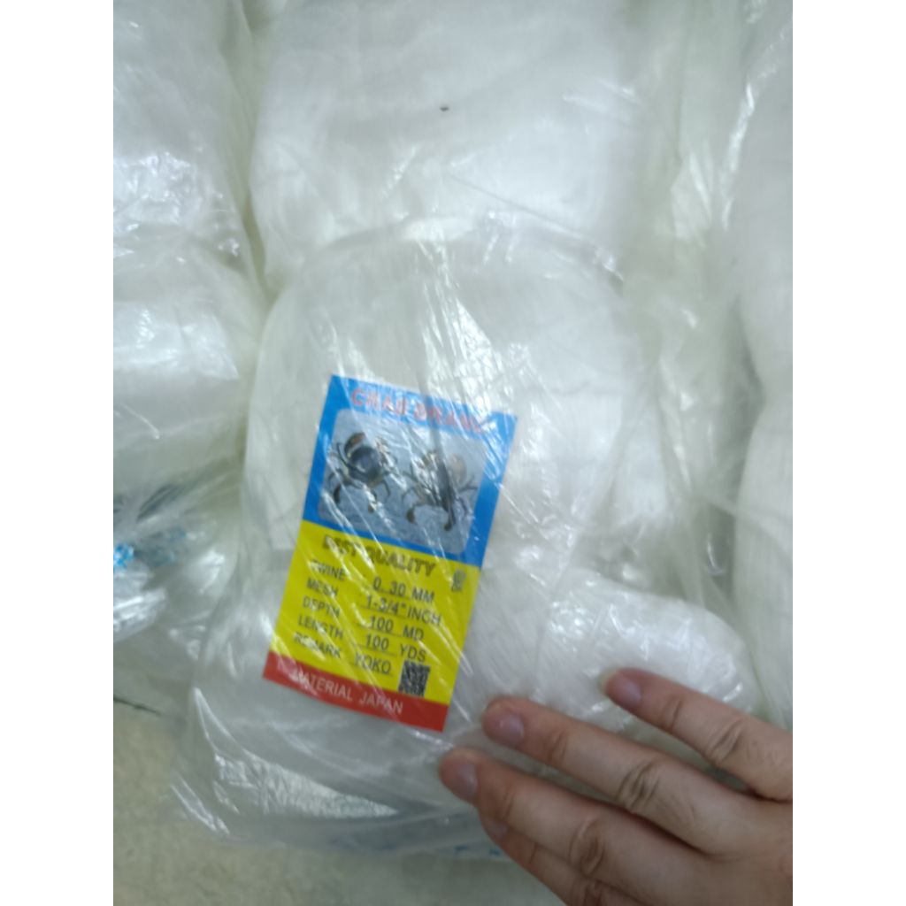JARING IKAN SENAR CAP KEPITING 0.30 100MD X 100 YARDS YOKO ( MATA TURUN )