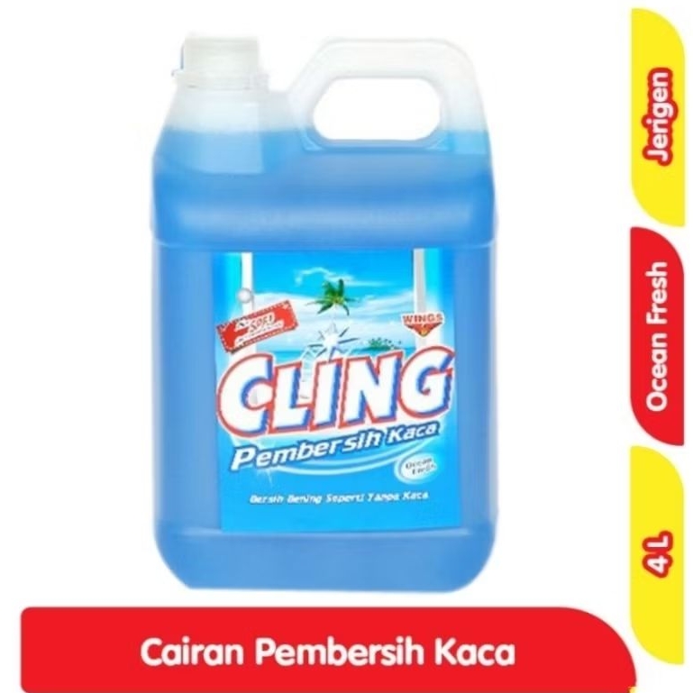 CLING Cairan Pembersih Kaca Biru 4 L