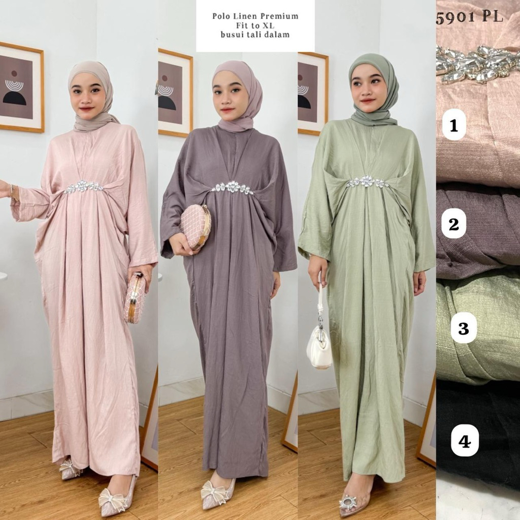 Baju Wanita Kaftan Busui Polo line Premium