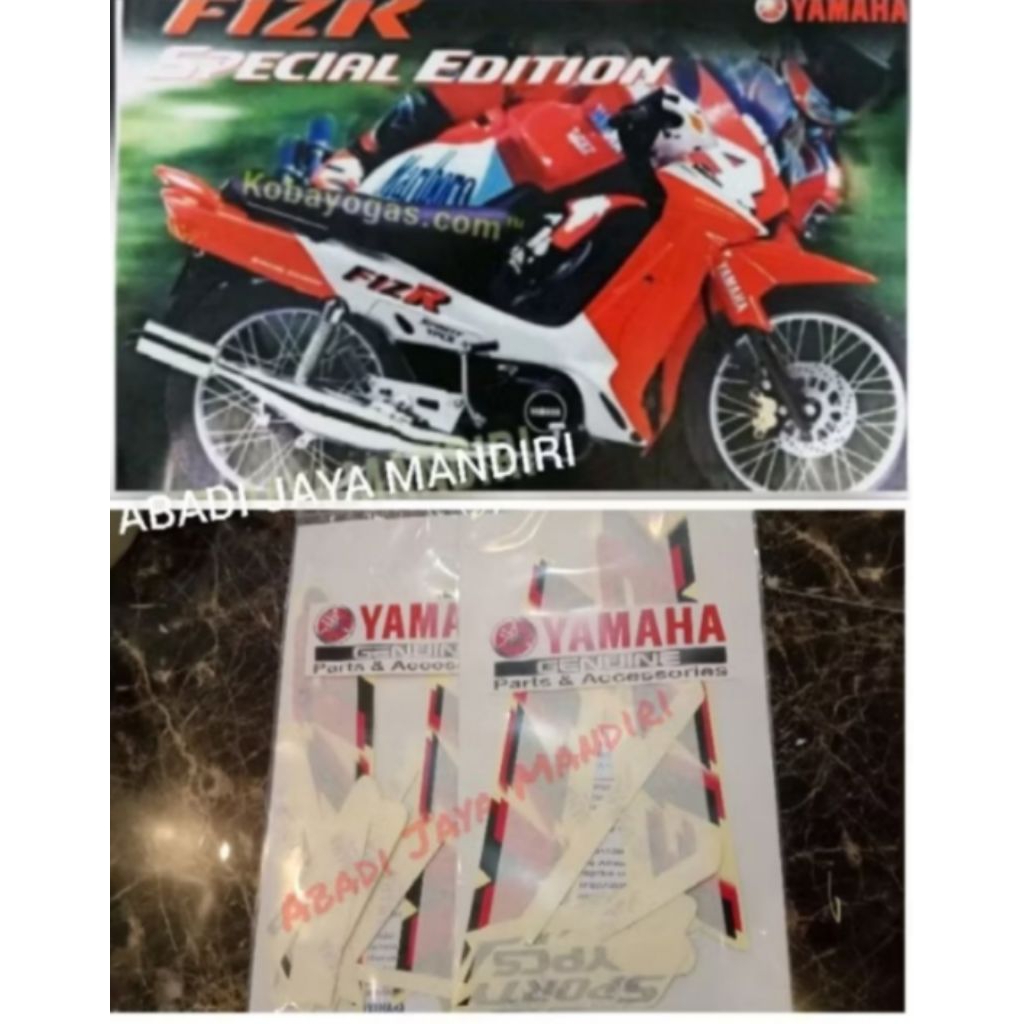 LIS STIKER STRIPING YAMAHA F1ZR FIZR MERAH PUTIH 1999 2000 ASLI YAMAHA ORIGINAL