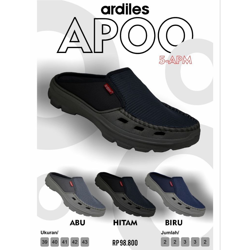 Sepatu Slop Slip On Ardiles Ringan Anti Slip Model Trendy