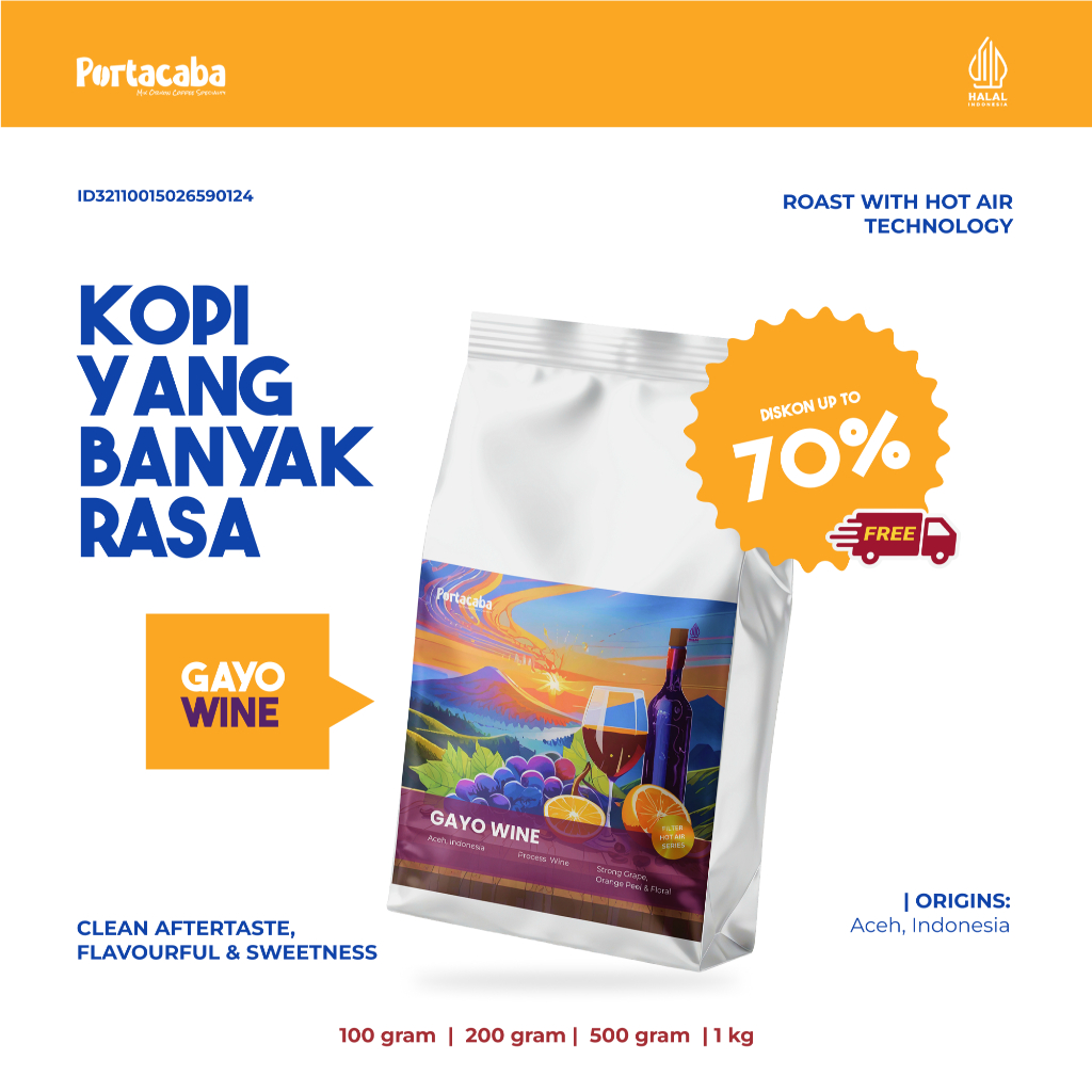 Kopi Arabika Aceh Gayo Wine Arabika Portacaba Gayo Wine 200gr