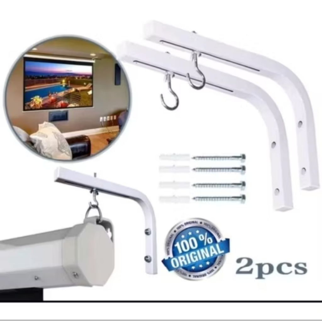 1 Sepasang Braket Layar Proyektor / Bracket Proyektor Gantung / Gantungan Layar Proyektor