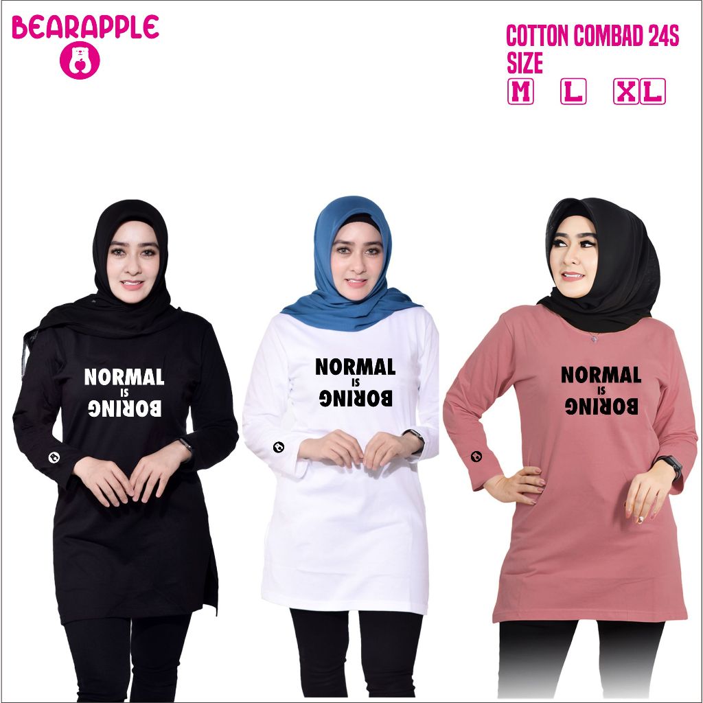 Tunik kaos Wanita - dress perempuan - Tunik Kaos - Tunik Muslimah - Tunik Kekinian - Tunik Kaos Musl