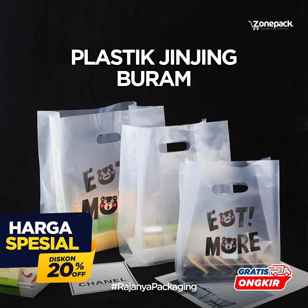 Plastik Jinjing Kotak Bento | Kantong Plastik Donat Doff | Kresek Donat Brownies Box |Tas HD Buram B