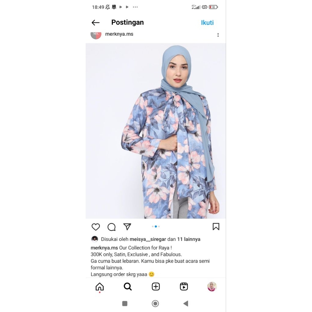 Satin Silk Outer Blue