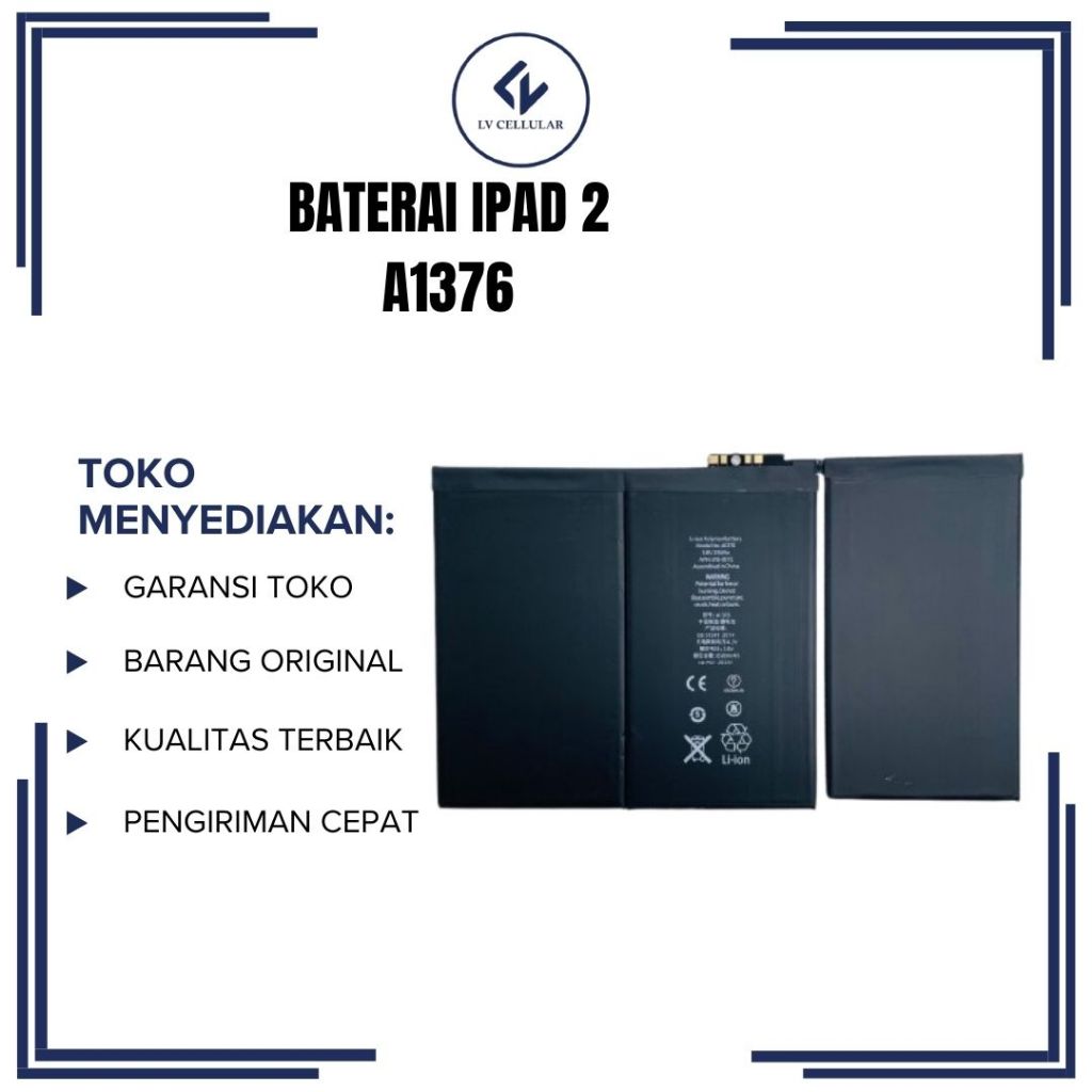 BATERAI BATTERY IPAD 2 A1376/A1395/A1396/A1397 BERGARANSI
