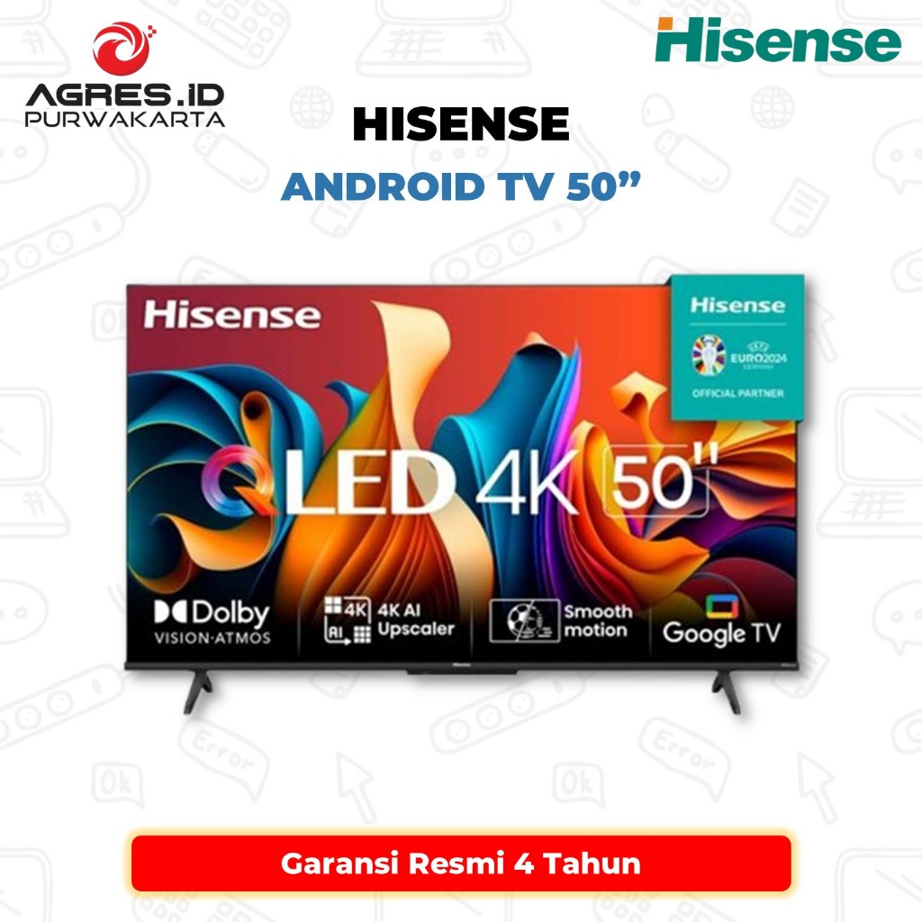 Hisense Google TV 50 Inch Uhd Qled 120Hz Garansi Resmi