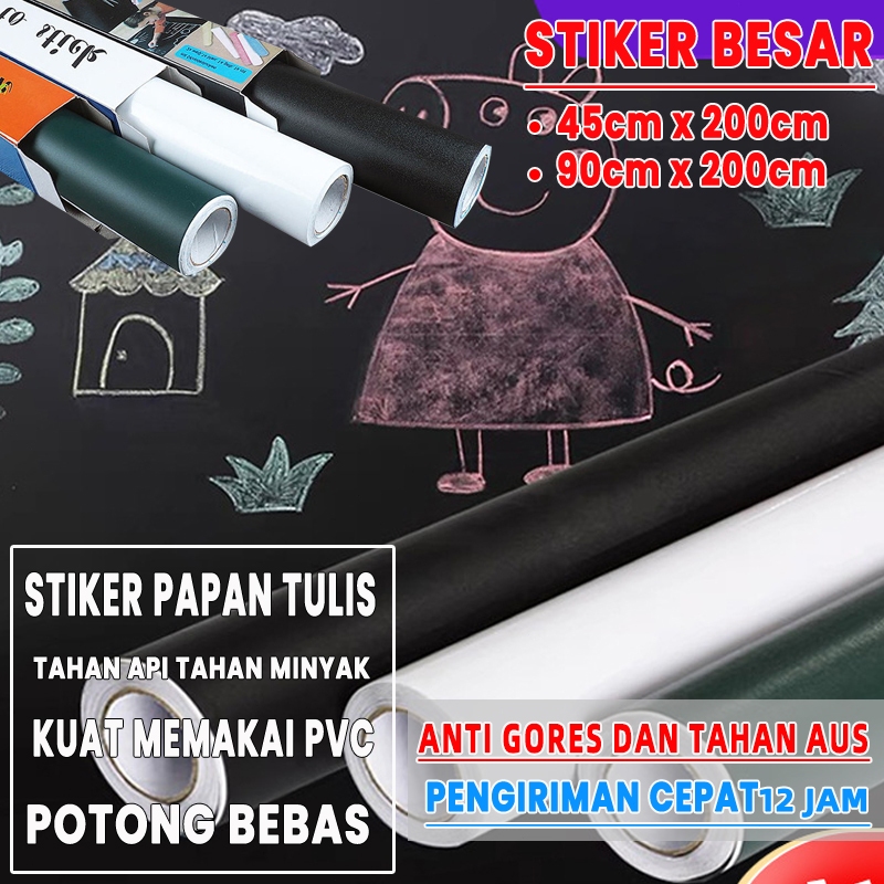 [strugglerhome] stiker serat kayu furniture papan tulis kertas stiker papan tulis whiteboard sticker