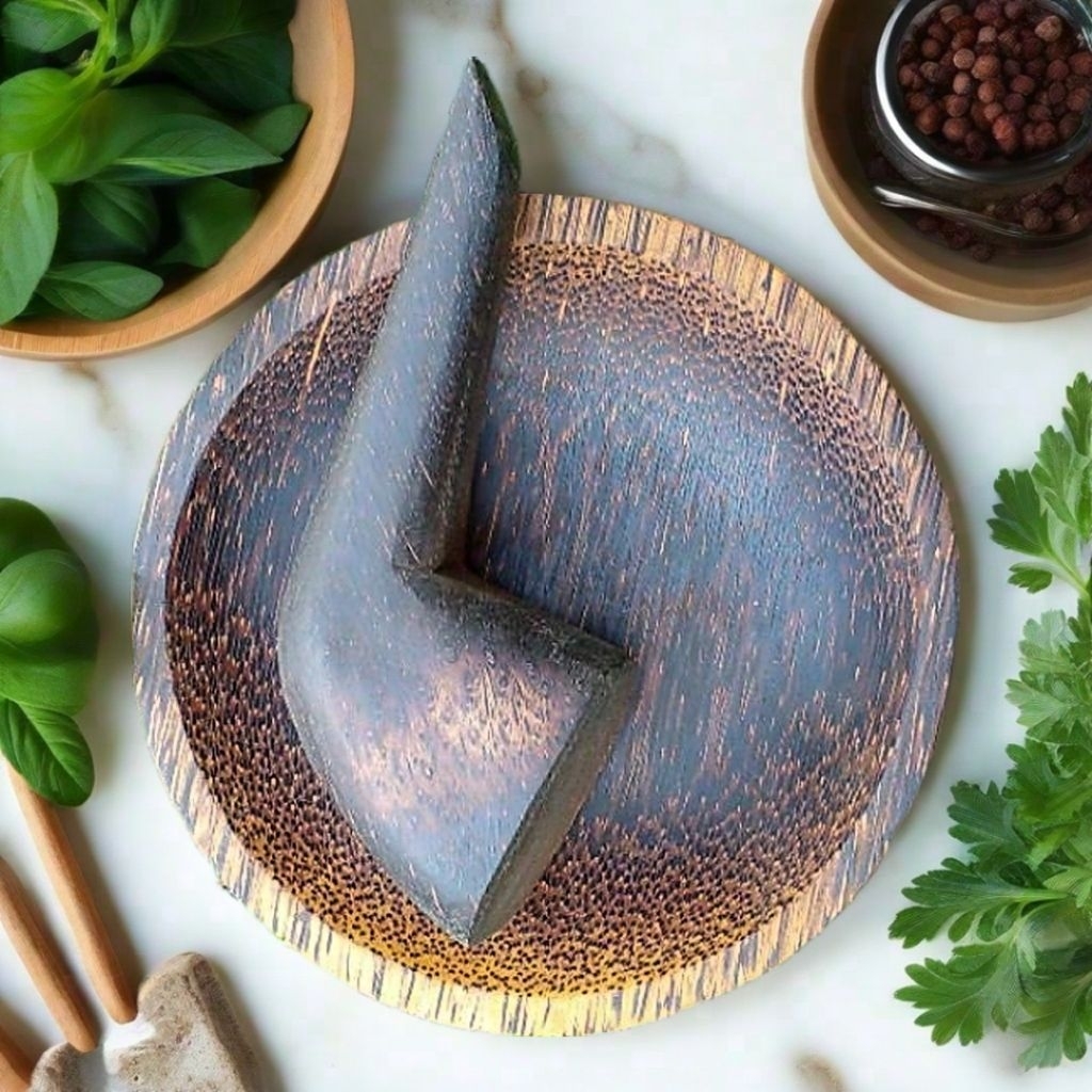 COBEK KAYU AREN/Ulekan cabe/COBEK AREN/ cobek satu set dengan ulekan