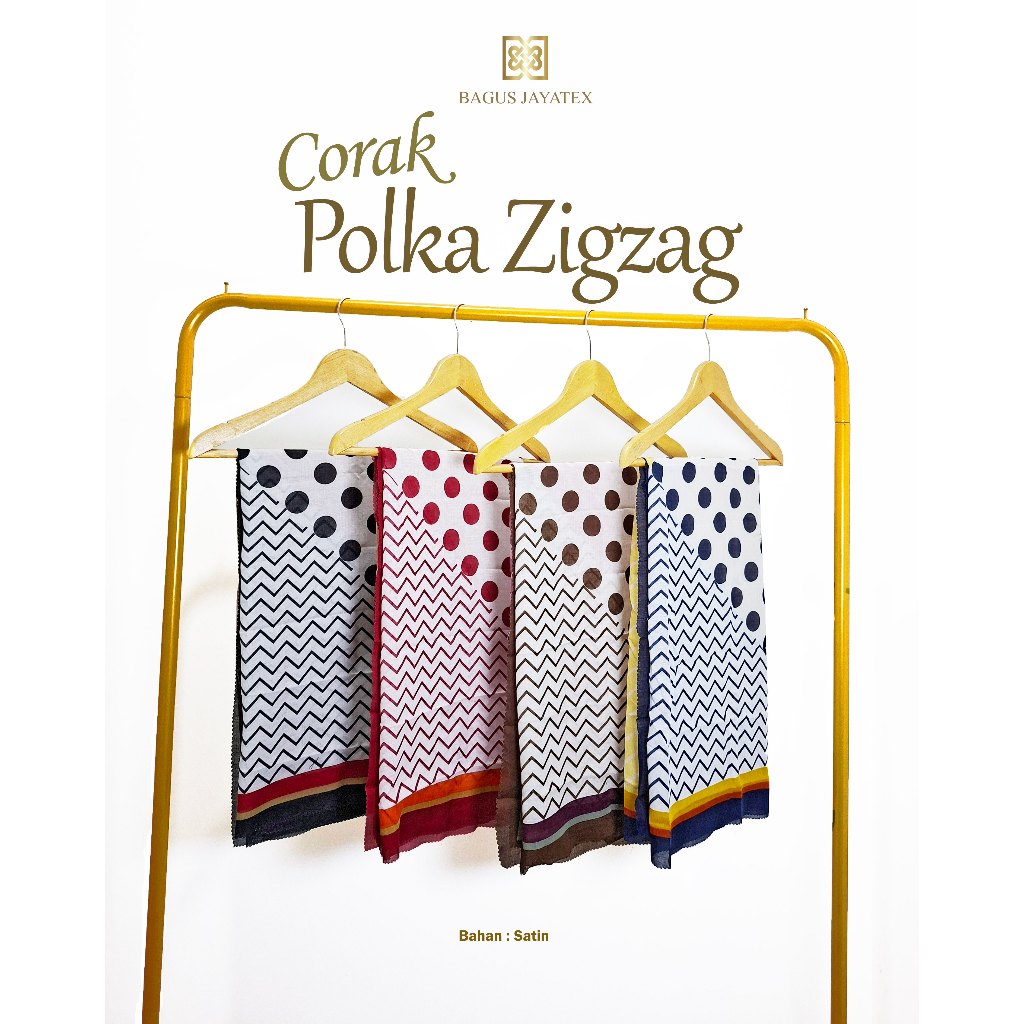 Jilbab Voal Segi Empat Motif Polkadot ZigZag Premium Adem & Ringan