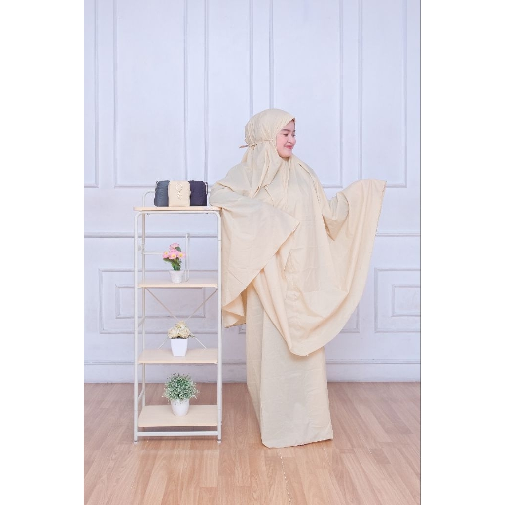 Mukena Kotak Travelling Dewasa 2in1 Parasut Mewah