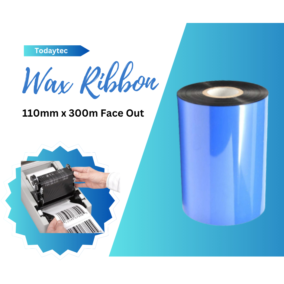Ribbon Barcode Wax / Sticker Ribbon Barcode Wax / Wax Ribbon Barcode 110mm x 300m