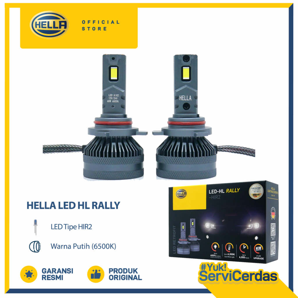 Lampu Mobil HELLA LED HL RALLY HIR2 6500K - Bohlam Mobil