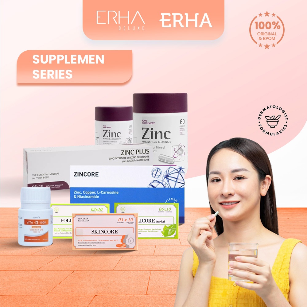 Suplemen Vitamin Follicore Zincore Skincore Zinc Plus Picolinate Vita D 1000 Jerawat Rambut Imunitas