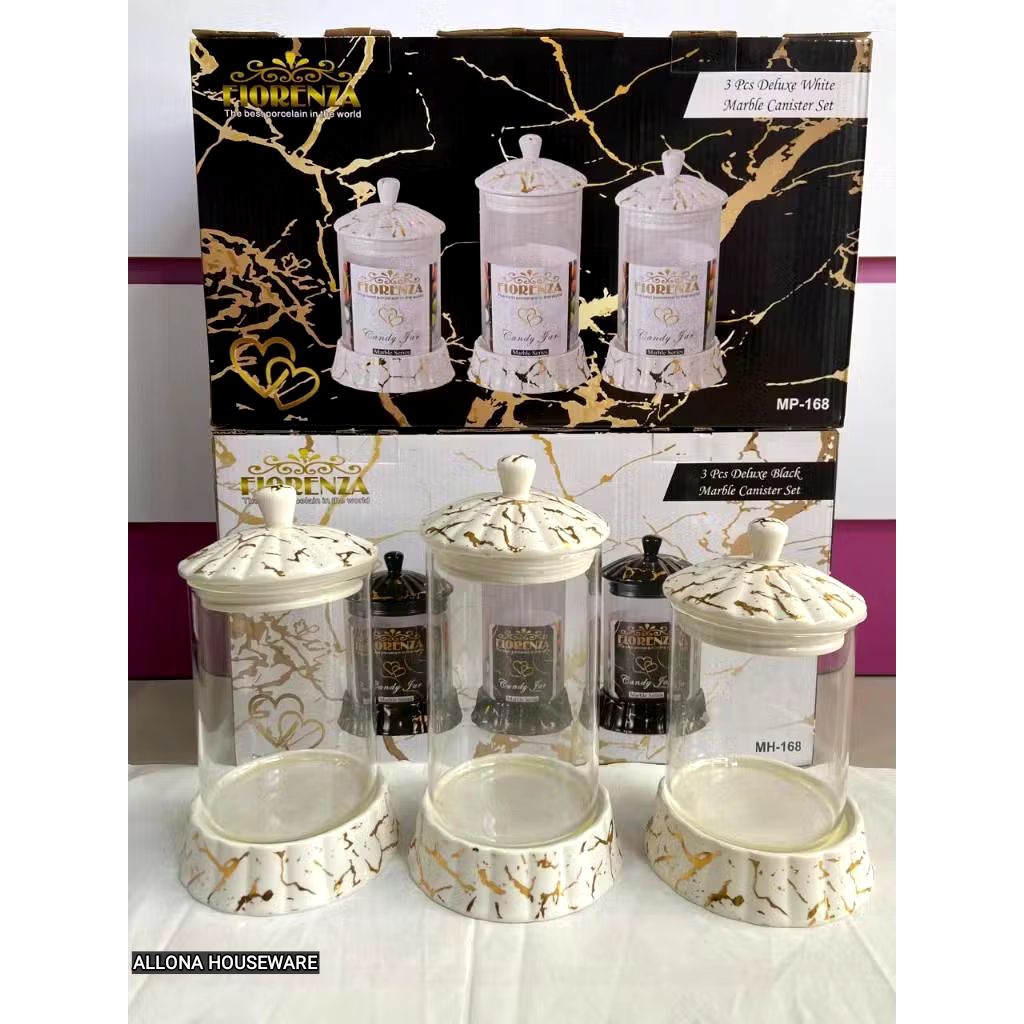 TOPLES KACA SET 3 PCS MARBLE FIORENZA 168