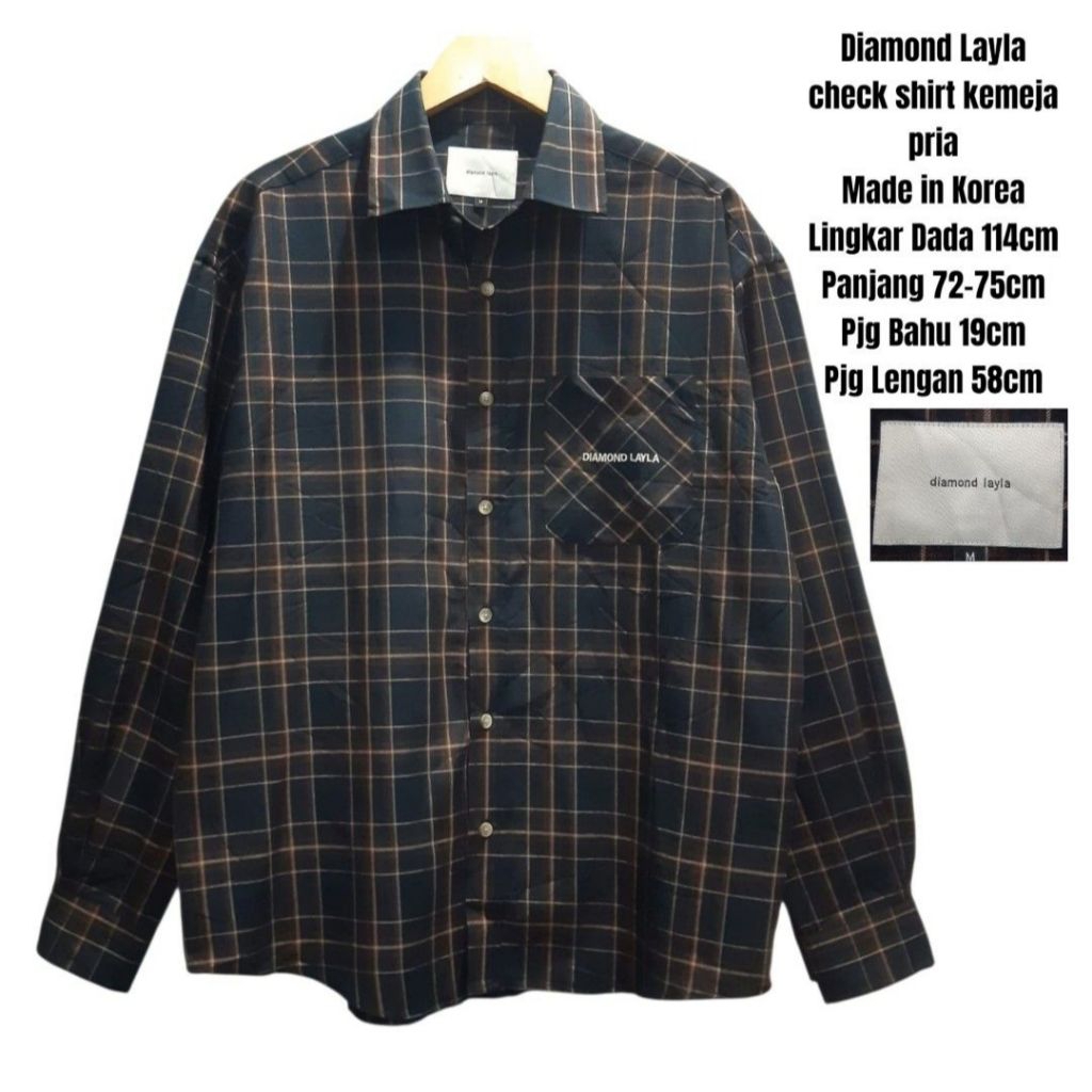 Diamond Layla check shirt kemeja pria Jungkook BTS
