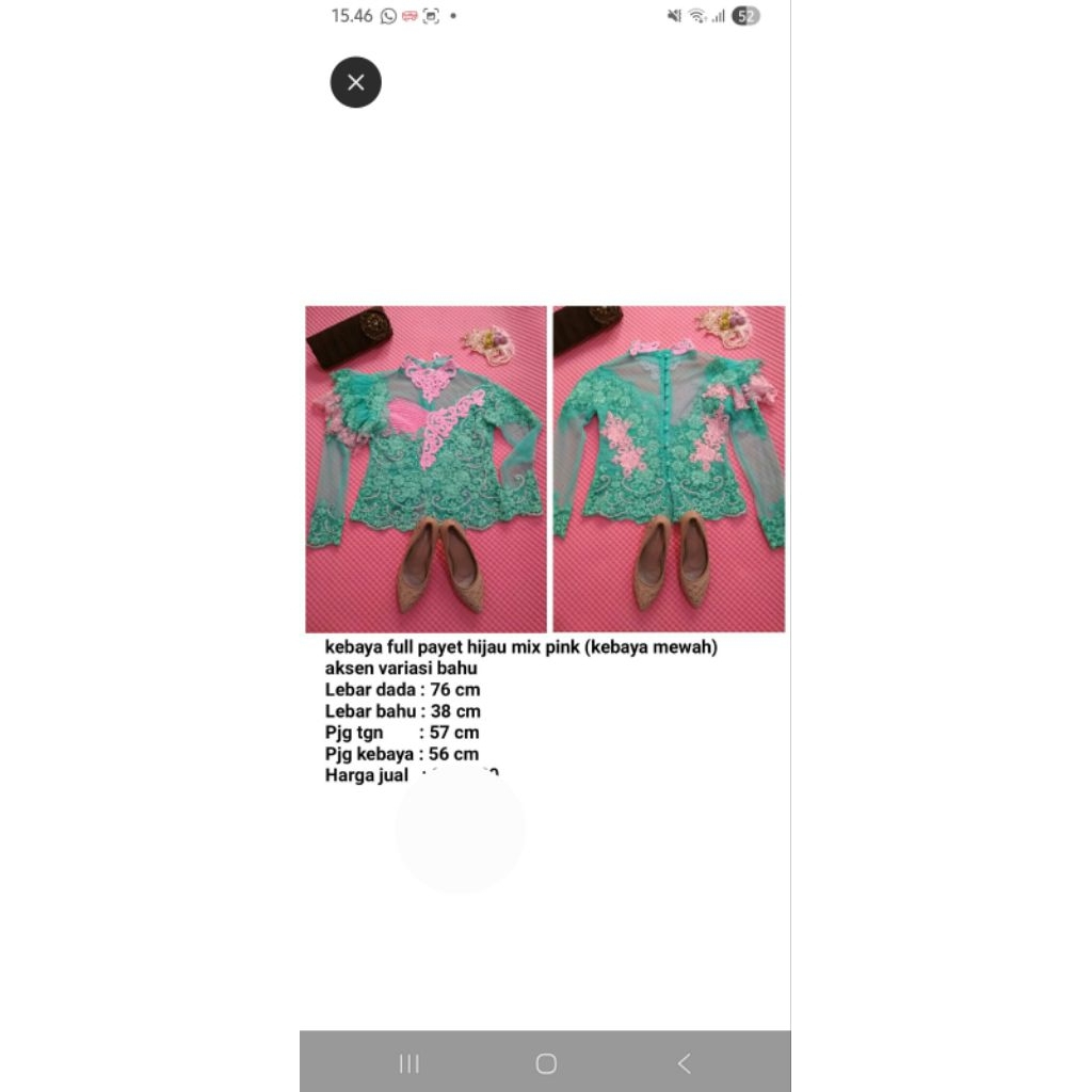 kebaya full payet preloved(1x pakai)