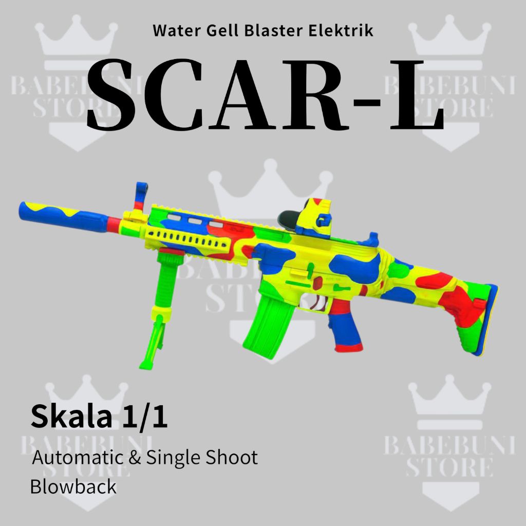 Mainan Anak Cowok Tembak Water Gell Blaster WGB SCAR Weihui Elektrik Dual Mode Full Auto Baterai Cas