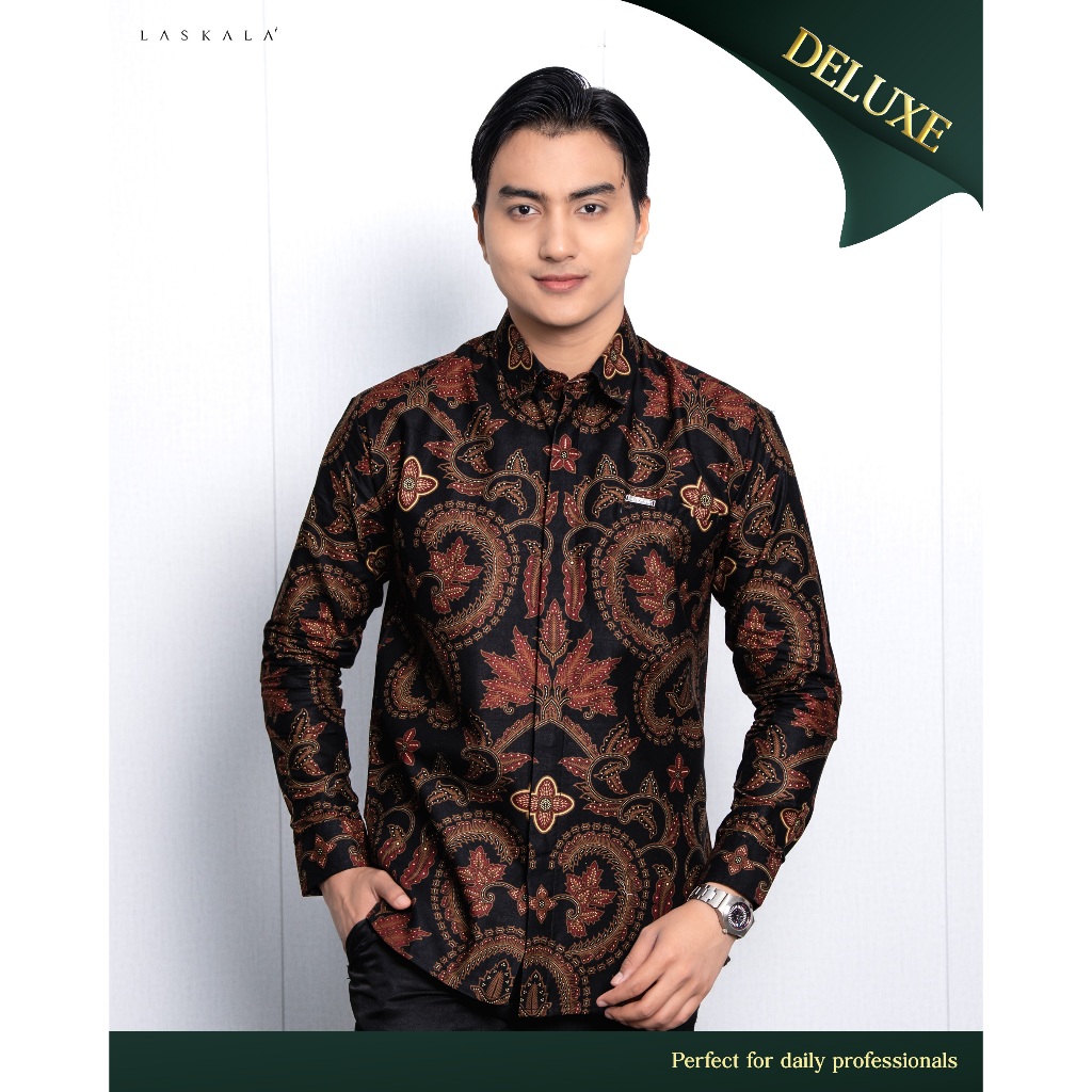 Laskala Batik Premium Wiyatma Kemeja Batik Pria Slimfit Lengan Panjang